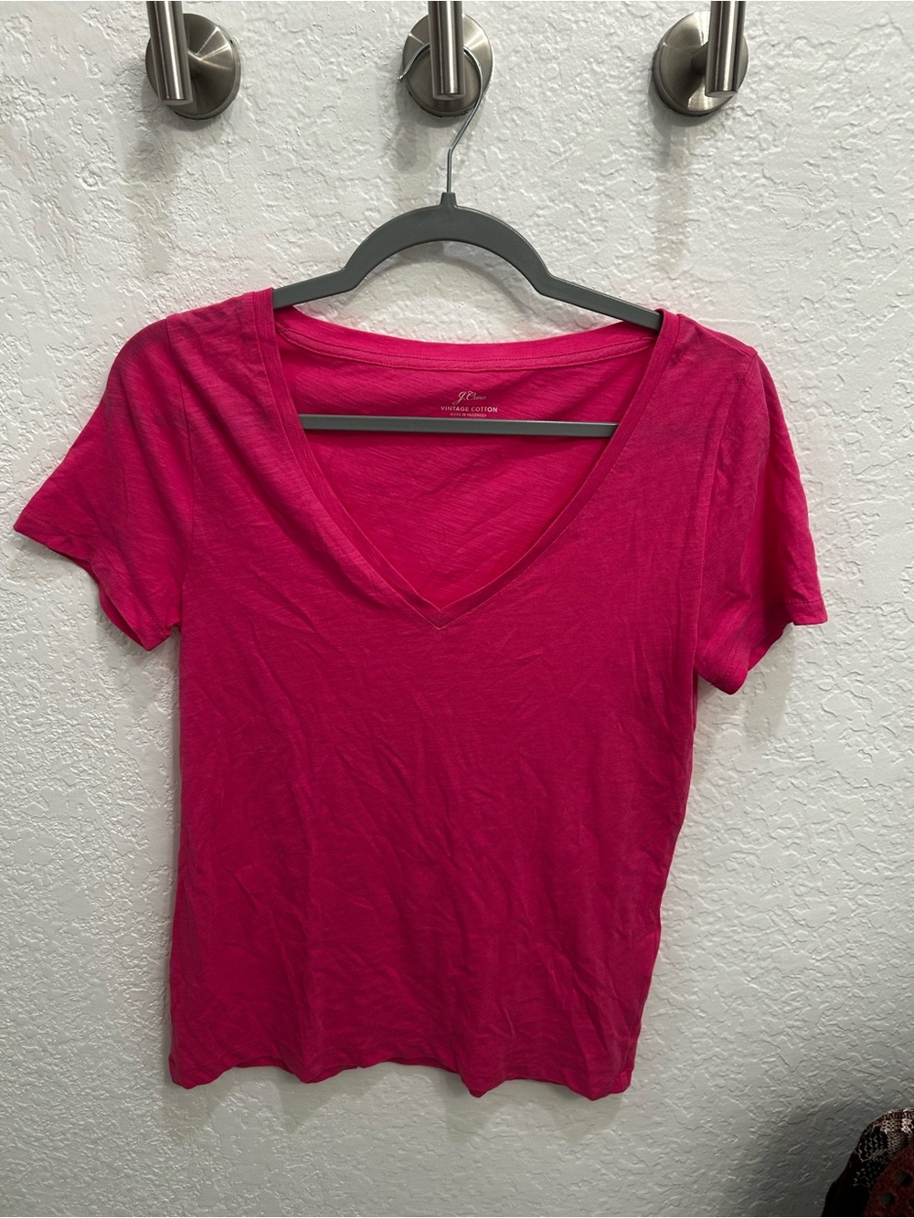 J.Crew Women's V-Neck Tee - Pink